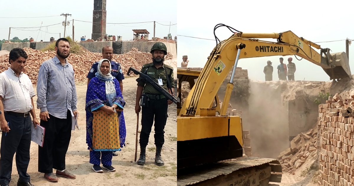 সেনবাগে অবৈধ ইটভাটায় অভিযান, ৩ মালিককে ৬ লাখ টাকা জরিমানা