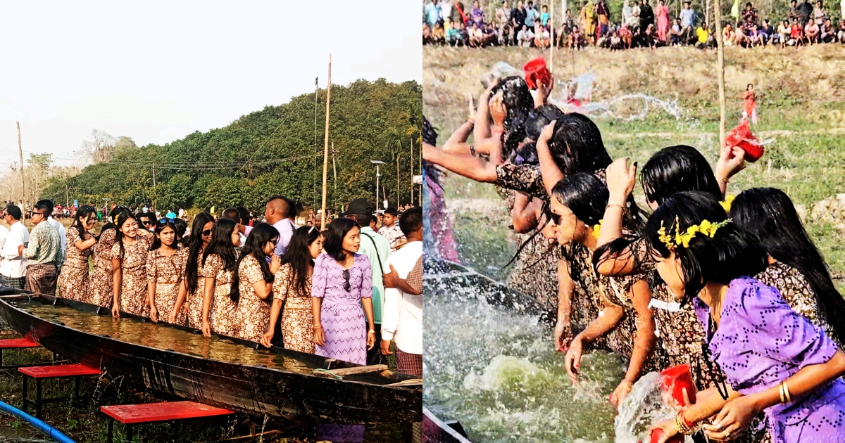 মাহা সাংগ্রাই পোয়েঃর রঙে রাঙা ২ নং তারাছা ইউনিয়ন, মৈত্রী পানি বর্ষণে প্রাণবন্ত মারমা তরুণ-তরুণী