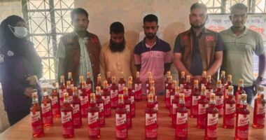 দুর্গাপুরে ডিবির অভিযানে ৪৮ বোতল ভারতীয় মদসহ দুই ভাই আটক