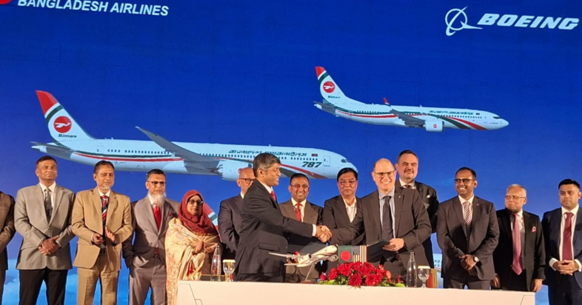 দেশের ইতিহাসে সবচেয়ে বড় ১৪টি উড়োজাহাজ কিনতে বোয়িংয়ের সঙ্গে বাংলাদেশ বিমানের চুক্তি সই