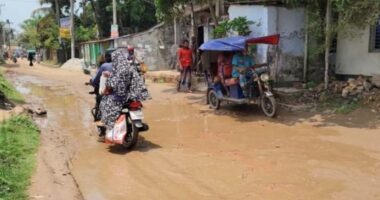 সড়কের বেহাল দশা লাখো মানুষের চরম দুর্ভোগ