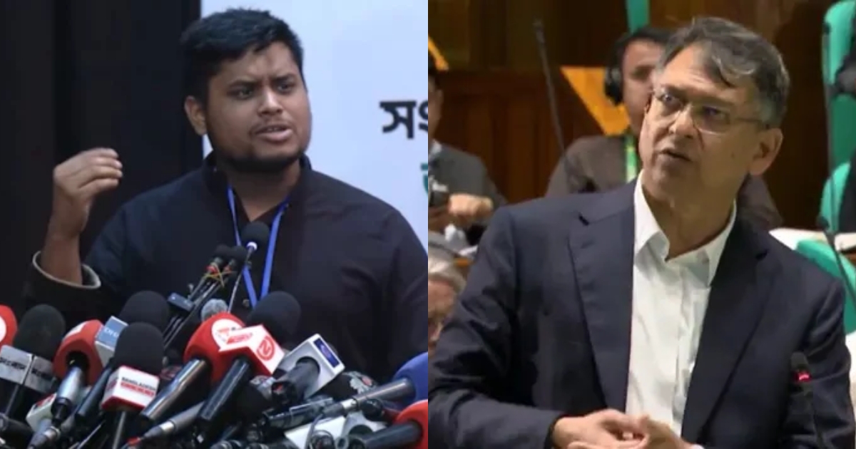 সংসদে দাঁড়িয়ে স্বরাষ্ট্রমন্ত্রী জাতির সামনে ভণ্ডামি প্রকাশ করেছেন: হাসনাত আব্দুল্লাহ
